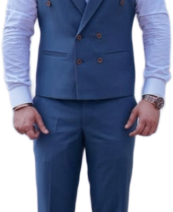 Blue double-breasted suit