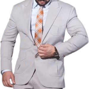 The Epitome of Modern Sophistication of light grey suit